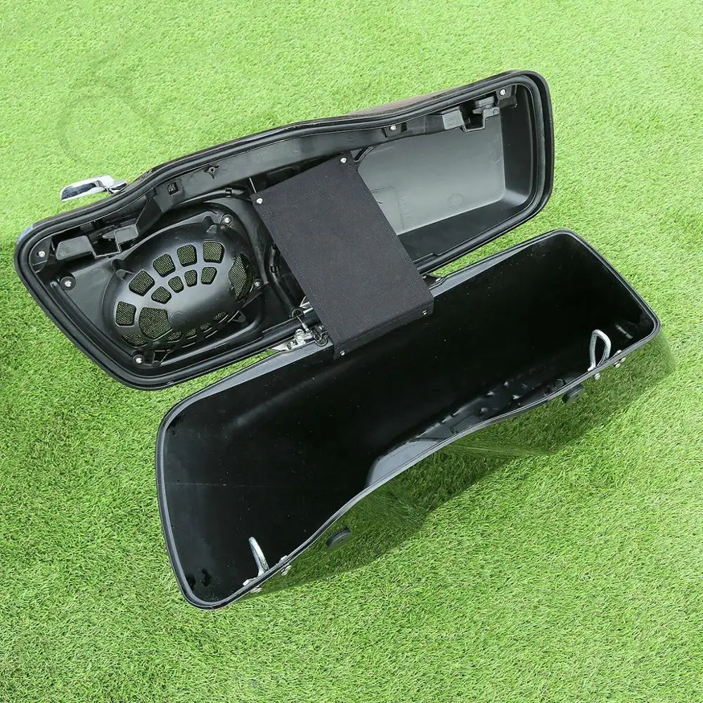 Motorcycle Stretched Extended Saddlebags + Speaker Grill For Harley Touring Road Glide Electra King 2014-2021 2019 18 |