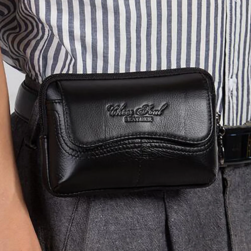 Поясная Сумка из натуральной кожи для мужчин хип хоп 4 5 дюйма чехол сотового
