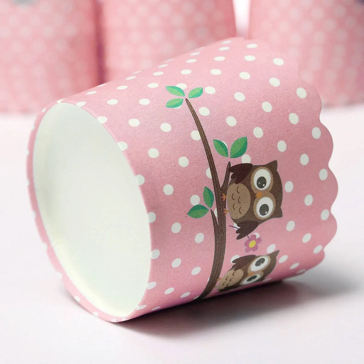 Бумажные футляры для кексов жесткая бумажная чашка 6*4 5*5 см 50 шт. Рисунок совы | Дом