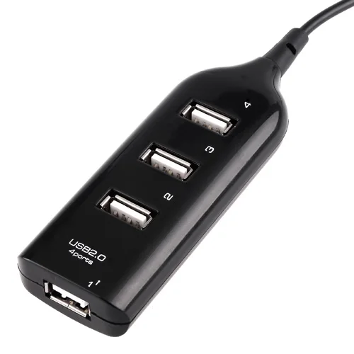 Высокоскоростной usb-хаб с 4 портами 2,0 разветвитель 4,8 Гбит/с адаптер Usb C концентратор Usb разветвитель для портативных ПК Компьютерные аксессуары - Цвет: Black