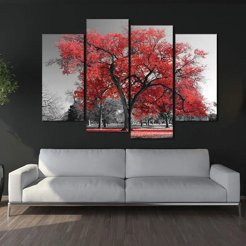 Картина на холсте Печать стене Декор кленовое дерево лес живопись принты стену
