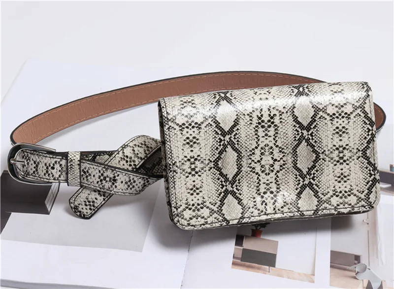 Snakeskin pattern Поясные сумки для женщин поясная сумка из искусственной кожи с животным принтом модная поясная сумка из змеиной кожи высокого качества Женский кошелек T - Цвет: Snakeskin pattern