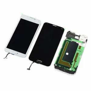 Для Samsung Galaxy S5 i9600, G900F, G900T, G900P, G900A, ЖК-дисплей, сенсорный экран, корпус, передняя рамка, Кнопка возврата