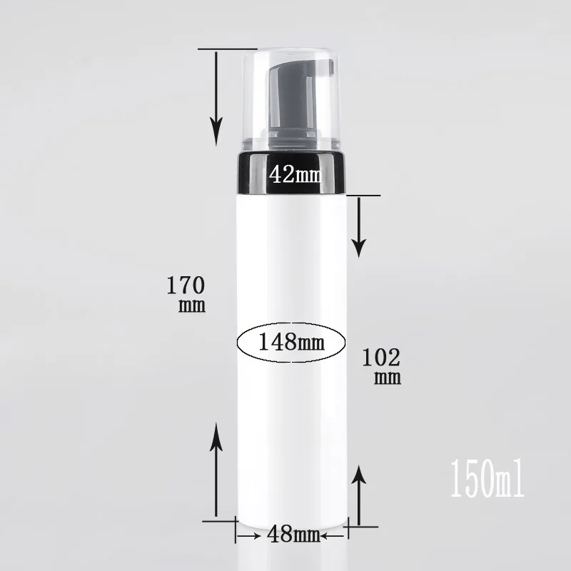 6ps пустой 150 мл пластиковое очищающее средство для лица белый матовый прозрачный