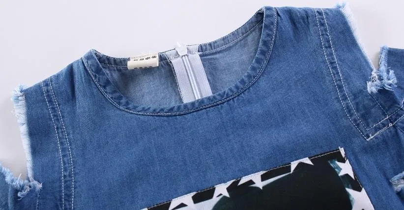 Детские платья для девочек джинсовое платье летнее платье-бюстье одежда с