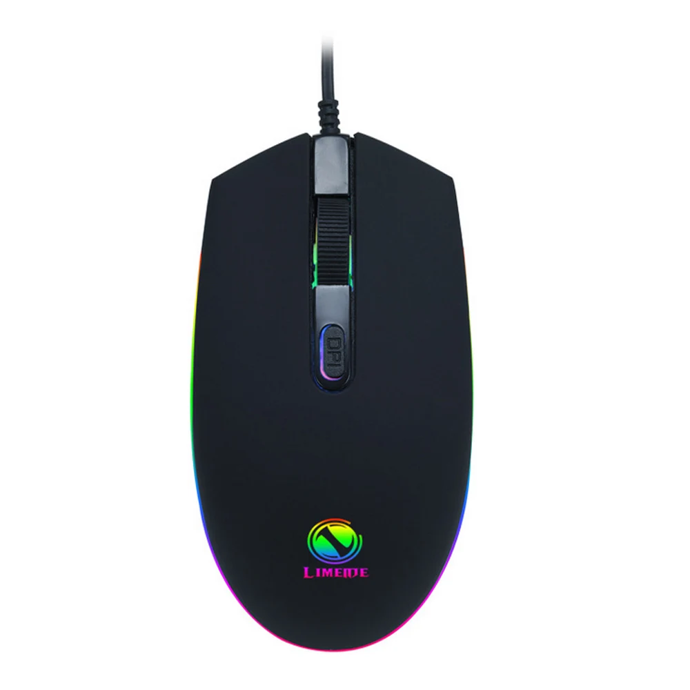 LIMEIDE Проводная игровая мышь RGB светодиодный Цвет подсветкой Дыхание Light 1600 Точек