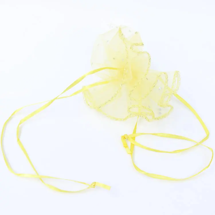 40cm 500pcs Gold Candy Bags For Wedding Round Christmas Organza Bags Gift Packaging Bags Women Drawstring Bag Package Display