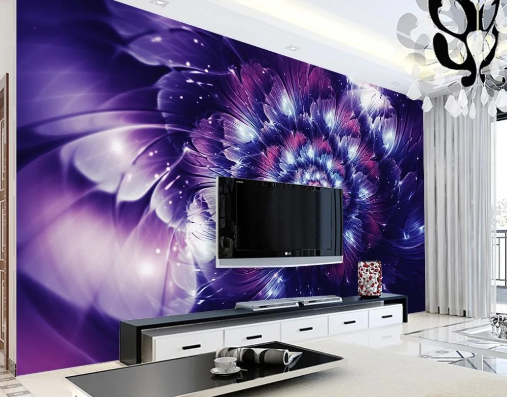 Пользовательские Современные 3D обои цветочный узор ослепительные для стены фото