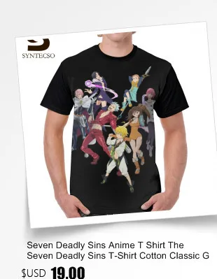 Seven Deadly Sins/футболка с аниме «Seven Deadly Sins-Wrath», футболка с милым принтом, футболка с короткими рукавами, футболка с большим человеком