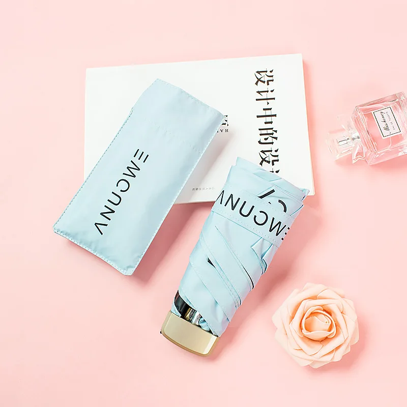 Карманный мини зонтик для женщин защита от ультрафиолета пять складных зонты