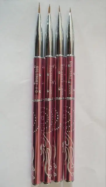 Лидер продаж кисть для геля ногтей 100% чистый колонковый ворс дизайна ручка