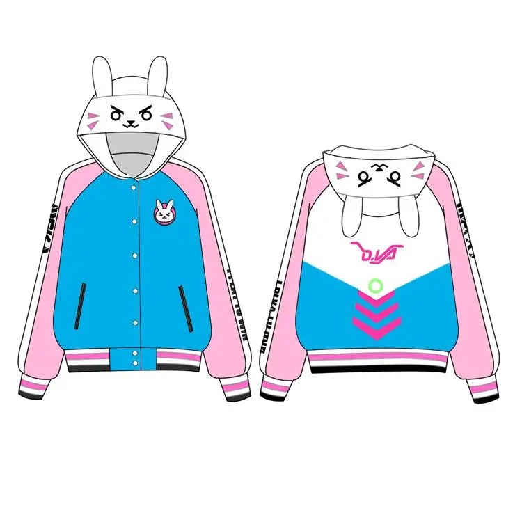 D.va OW худи косплей костюм куртка свитшоты Осень Одежда Зимние куртки для женщин Пальто Косплей Хэллоуин вечеринка.