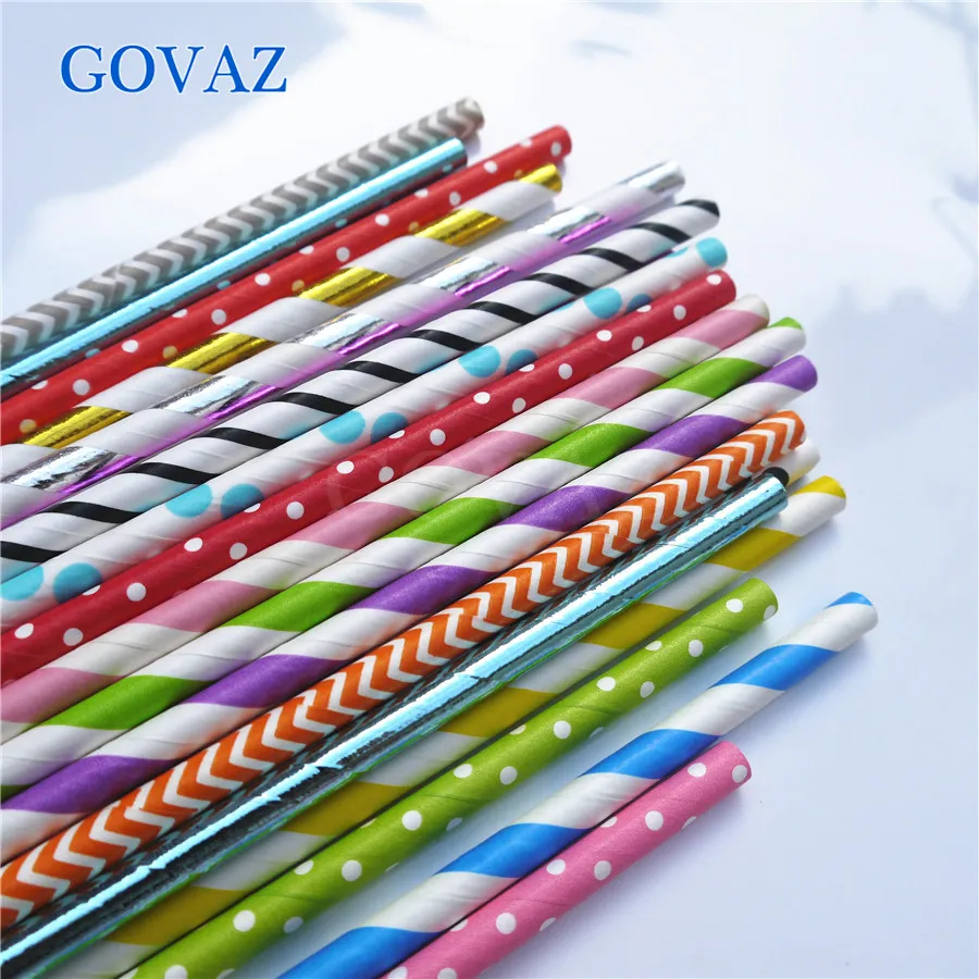 25 шт. цветные бумажные соломинки для вечеринок смешанные детей украшения на день