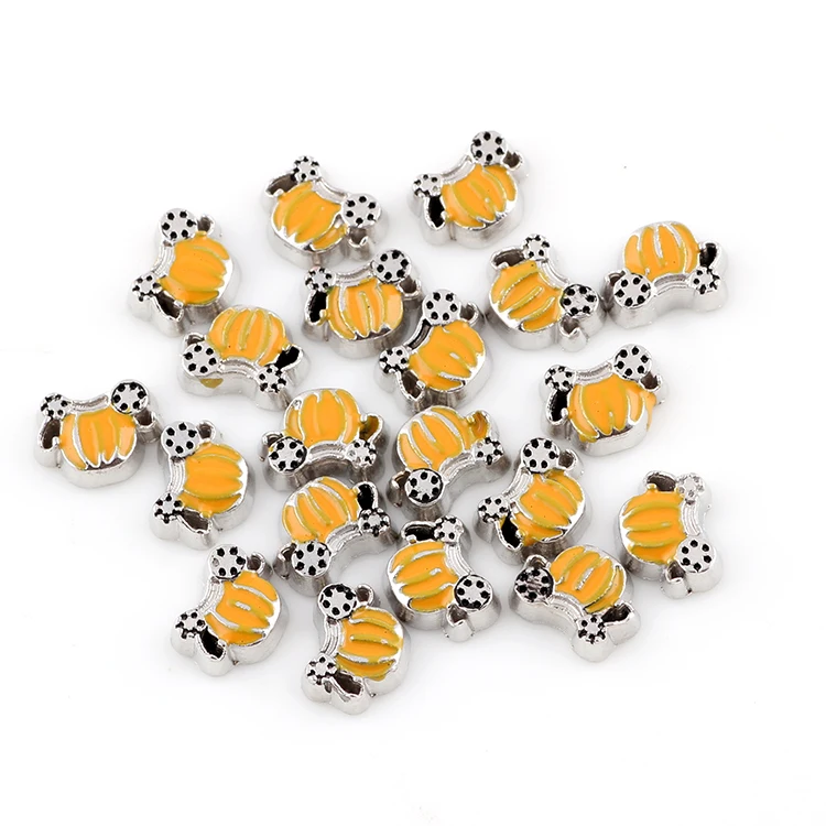 F573 новый модный эмалевый автомобиль тыквы амулеты подходят плавающей памяти