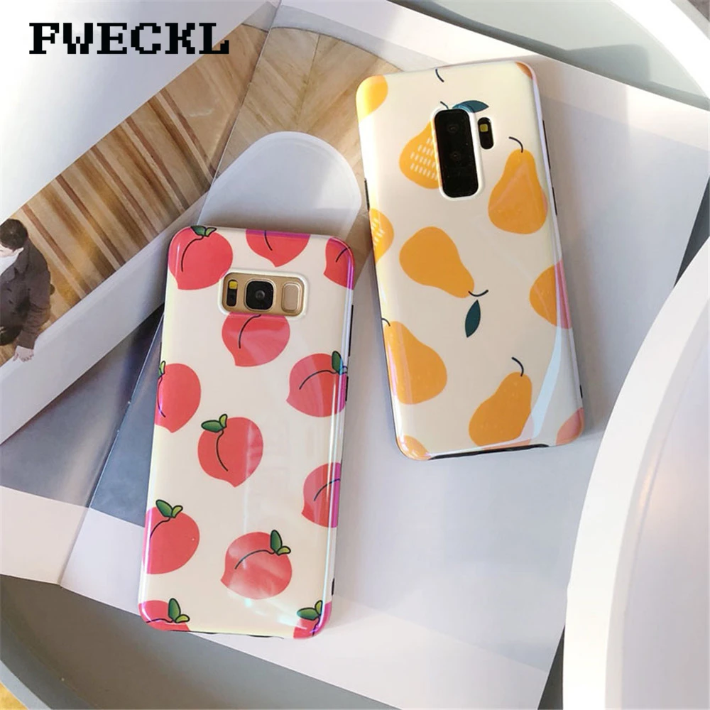 Корейский стиль случаях плоды персика груша чехол для samsung Galaxy S10 S8 S9 плюс Lite