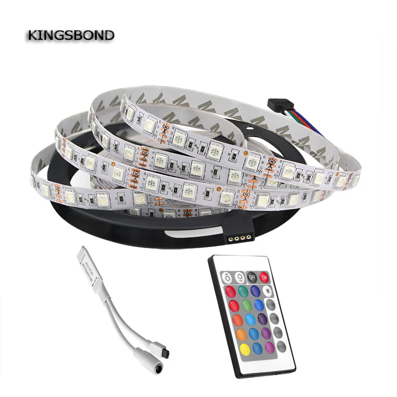 RGB Светодиодная лента 5050 5 м 300 светодиодов (60 светодиодов/м) DC12V изменение цвета + 24
