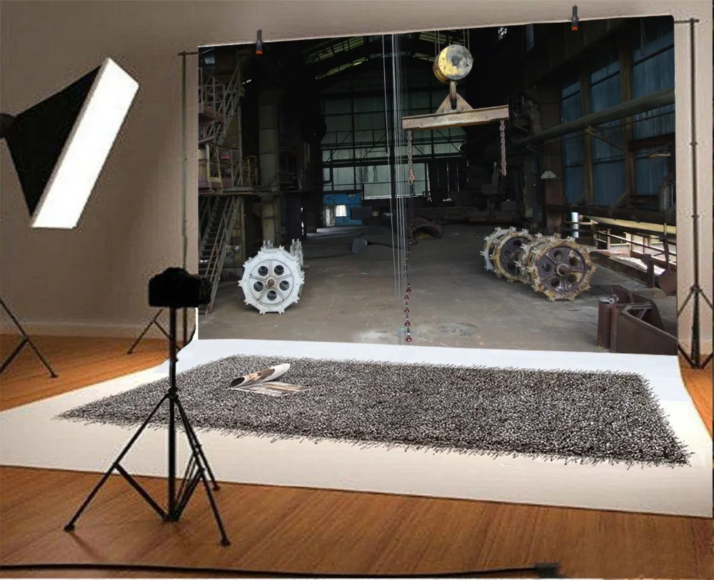 Фабрика Laeacco темная мастерская механический стальной интерьер фотографические