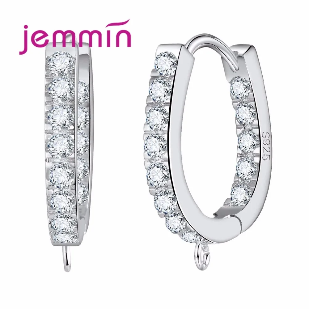 

Simple 925 Silver Hoop Earrings Fingdings For DIY Jewelry Accessory Hooks Ear Wire Connectors 10PCS