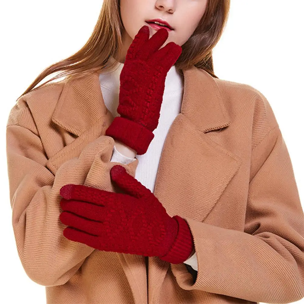 DSstyles Для женщин жаккардовый зимний счетчик touch screen Теплый вязать Все в одном