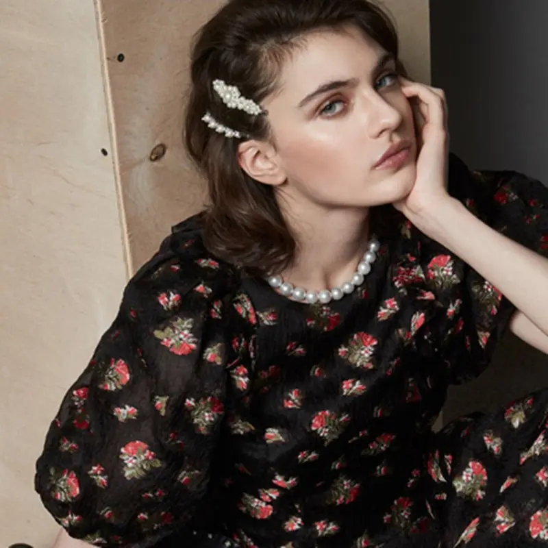 Корейские заколки для волос с жемчужинами и цветами винтажные длинные