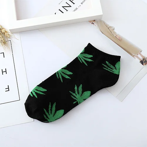 Black C 5 пар/лот = 10 шт., дышащие носки с закрытым носком, мужские летние кленовые носки с листьями, мужские короткие нескользящие носки без пятки - Цвет: Black C