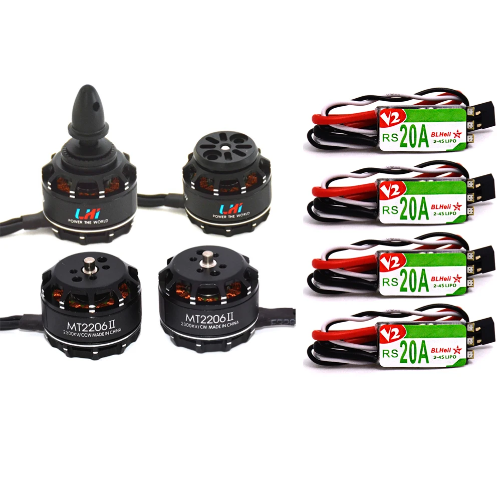 LHI 4x MT2206 2300kv FPV Бесщеточный двигатель (2-4 S) + 4 шт. Racerstar RS20A Lite 20A Blheli_S BB1 2-4S