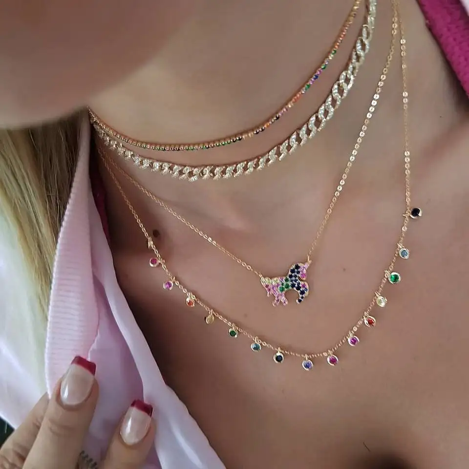 Короткая кубинская цепочка 38 см золотое покрытие микро проложить cz хип хоп bling miami