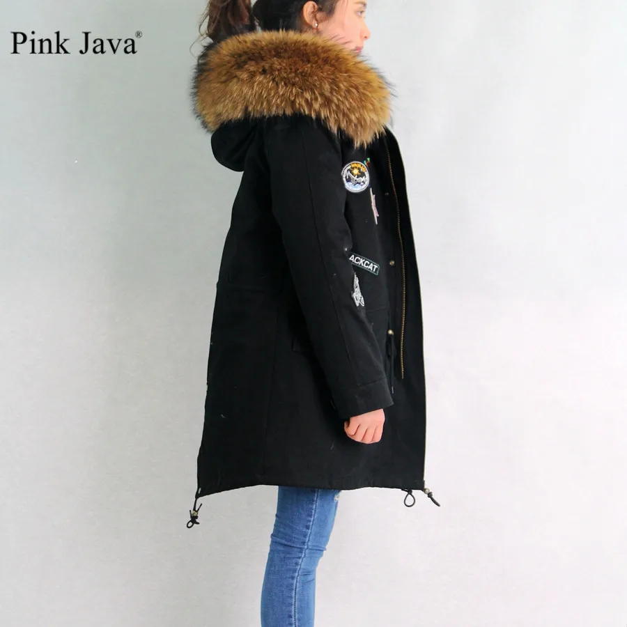 Pinkjava 5009 2017 Высокое Качество Природных Енотовидная Собака Мех Trimed Воротник Зимнее