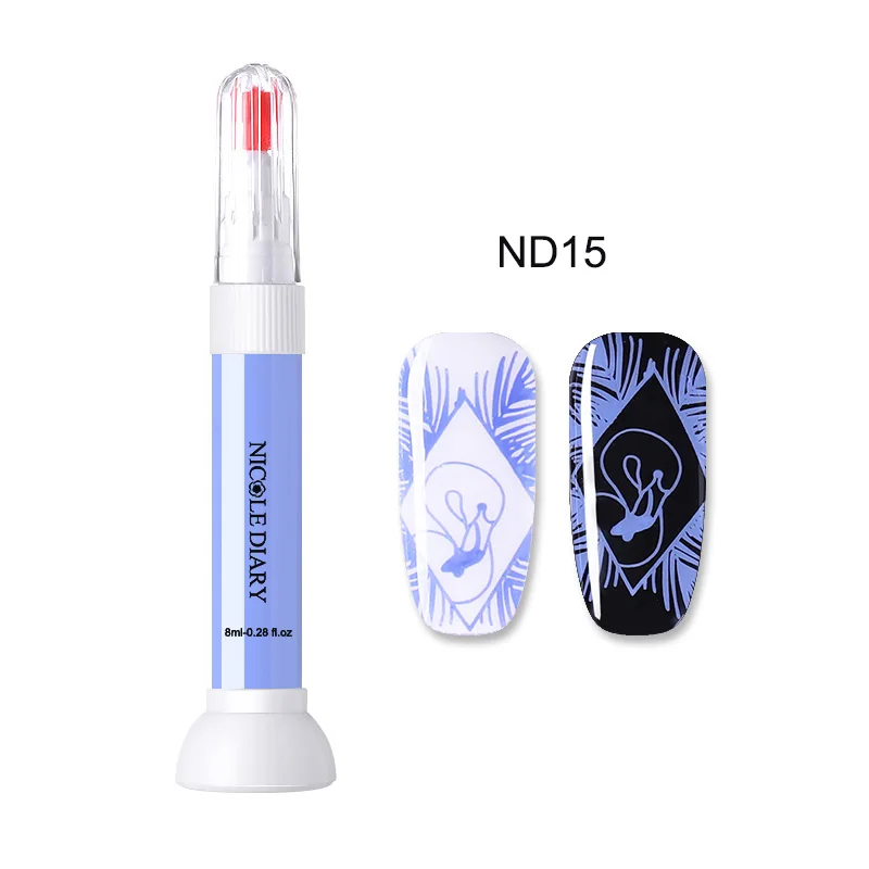 8ml ND015 NICOLE DIARY 9 мл стемпинг ногтей покрытие лак красочный дизайн ногтей пластина печать лак оболочка лак для ногтей - Цвет: 8ml ND015
