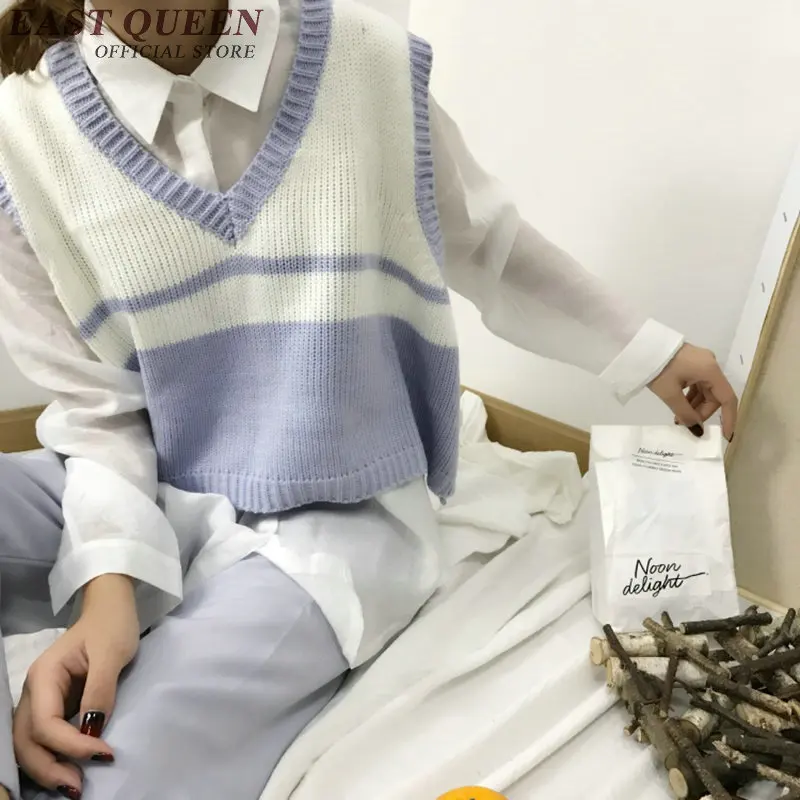 Женский жилет для подростков женщин вязаный без рукавов Veste Femme NN0885 Y | Женская