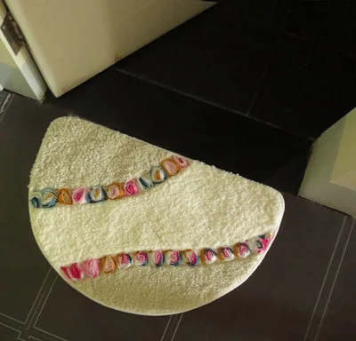 1 шт. роскошный жаккардовый коврик с полукруглым цветком для спальни