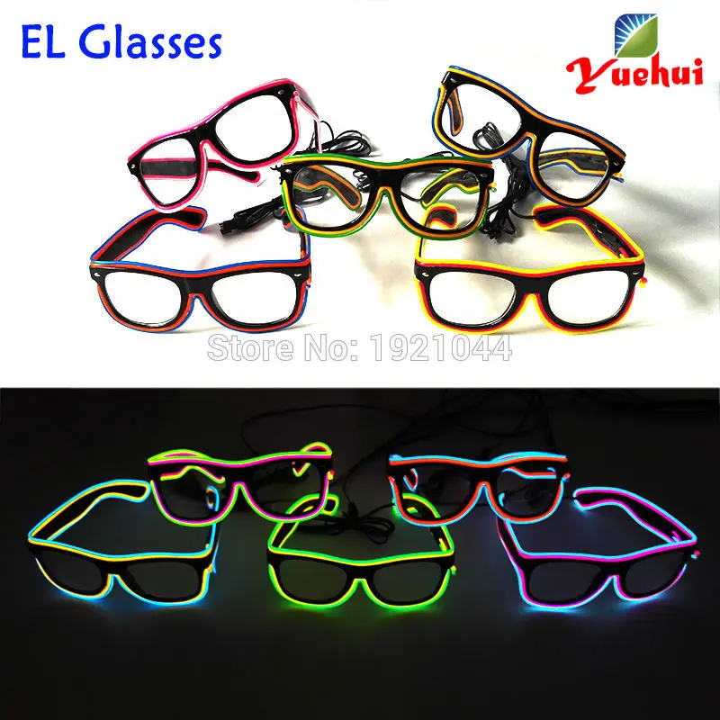 Двухцветные светодиодные очки со звуковой активацией светящиеся для вечеринки