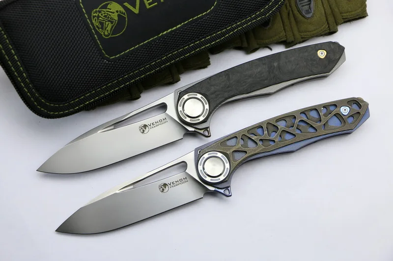 Складной нож-гарпун VENOM M390, лезвие из титана, для кемпинга, охоты, выживания, карманный кухонный нож для фруктов, инструмент для повседневного использования, ножи