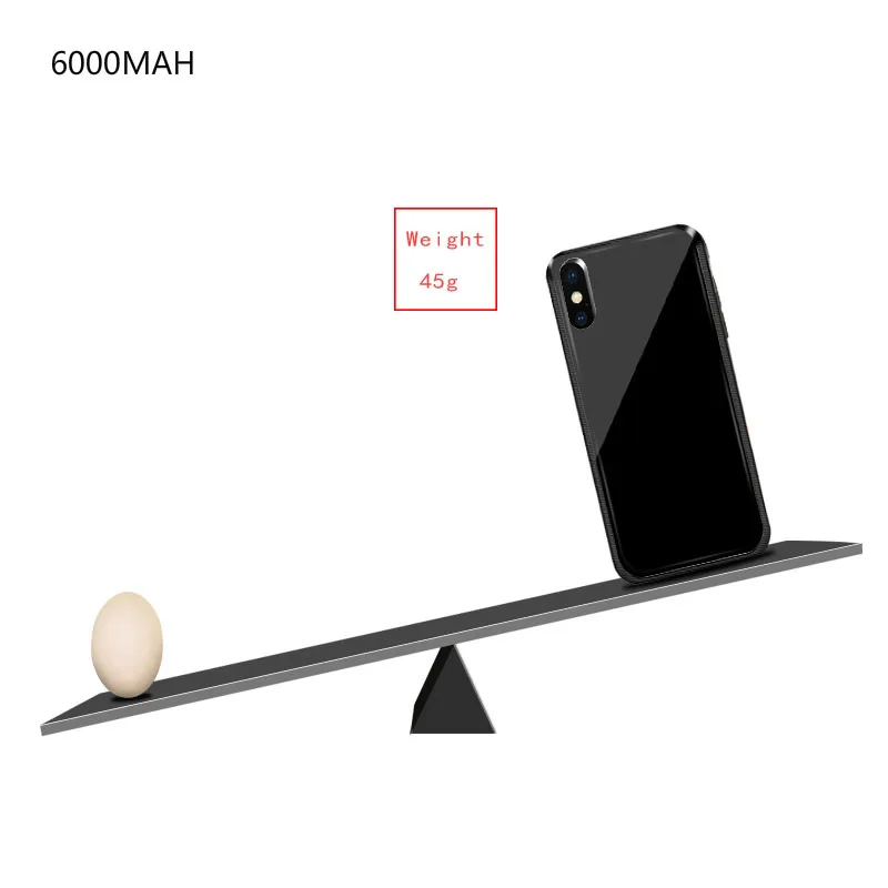 JINXINGCHENG 6000 mAH зарядное устройство чехол для iPhone X/XS 5000 mAH XS Max Задняя Крышка силиконовая рамка зарядный чехол