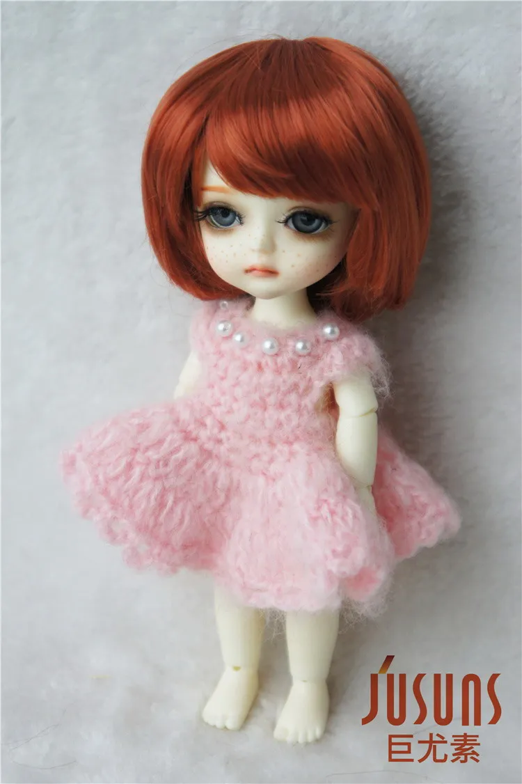 5-6inchCarrot SM130 JD025 1/8 1/6 модный короткий парик BJD с челкой для размера 5-6 дюймов 6-7 дюймов кукла мягкий синтетический мохер кукла аксессуары - Цвет: 5-6inchCarrot SM130