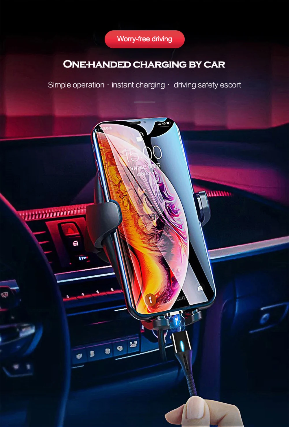 Магнитный usb-кабель для передачи данных 3 a, 1 м, 2 м, для iPhone X, XS, XS, MAX, светодиодный, mi, cro, USB, быстрое зарядное устройство, type-C, кабель для huawei, samsung Xiaomi mi 9