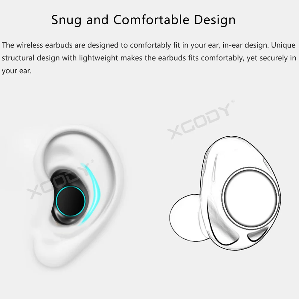 XGODY X9 TWS беспроводные наушники Новые Bluetooth 5 0 HD микрофон стерео с зарядным