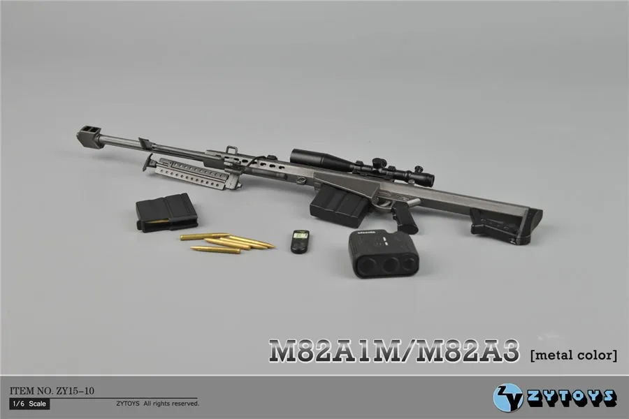 1:6 масштаб металла цвет Барретт снайперская винтовка M82A1 оружие Модель игрушки ZY15-10 для 1" фигурка аксессуары