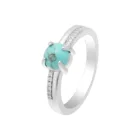 Hainon, простые круглые кольца с опалом для женщин, набор посеребренных колец с голубым камнем, стильные элегантные украшения для вечеринки