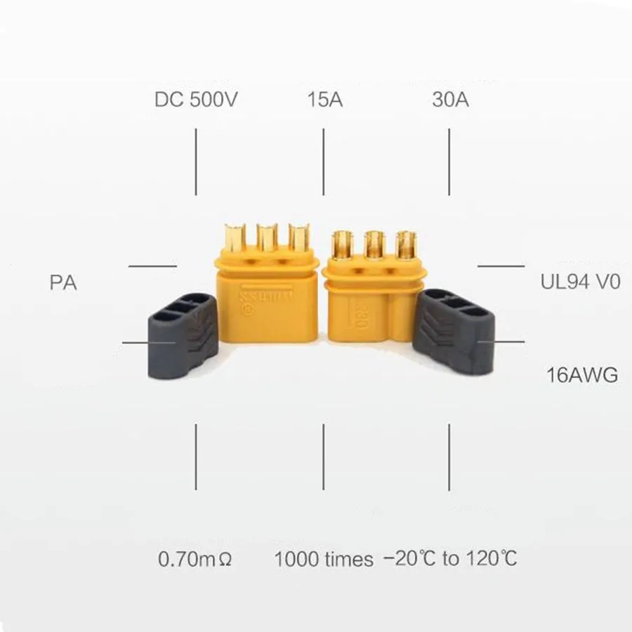 5 пара/лот Amass Upgrated of XT30 разъем MR30 разъем штекер женский и мужской разъем Вилки позолоченные для RC частей скидка 20