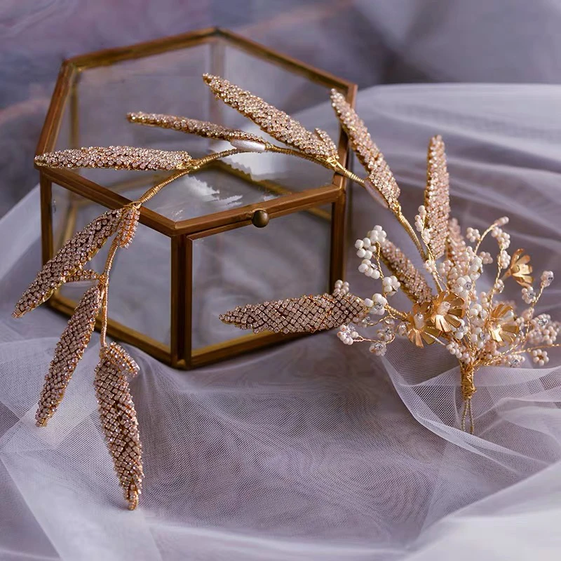 Повязки На Голову Стразы ручной работы в Корейском стиле для невесты мягкие