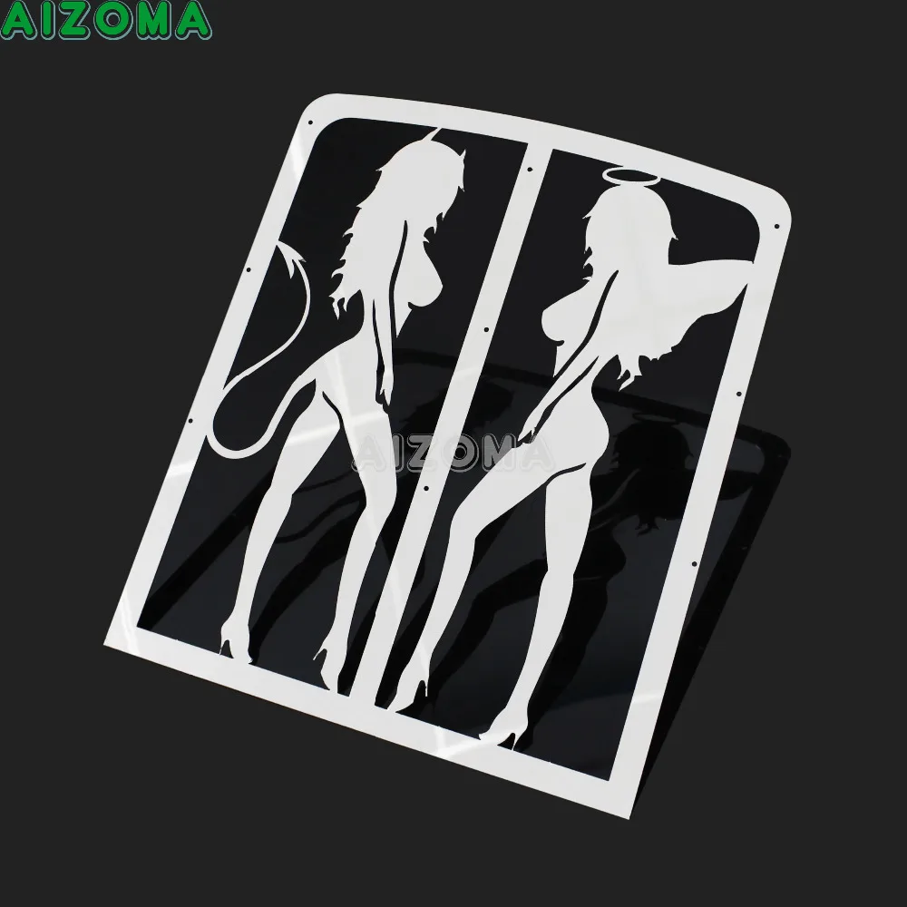 For Yamaha Banshee ATV Chrome Angel and Devil Radiator Grille Water Cooler Grill Cover Protector Guards 1987-2009 2010 11 2012 |
