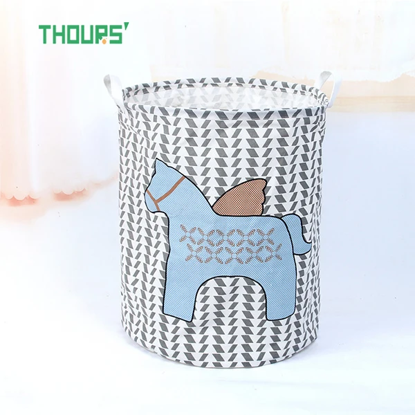 Складная тканевая корзина для белья Thours Pony хранения грязной одежды органайзер
