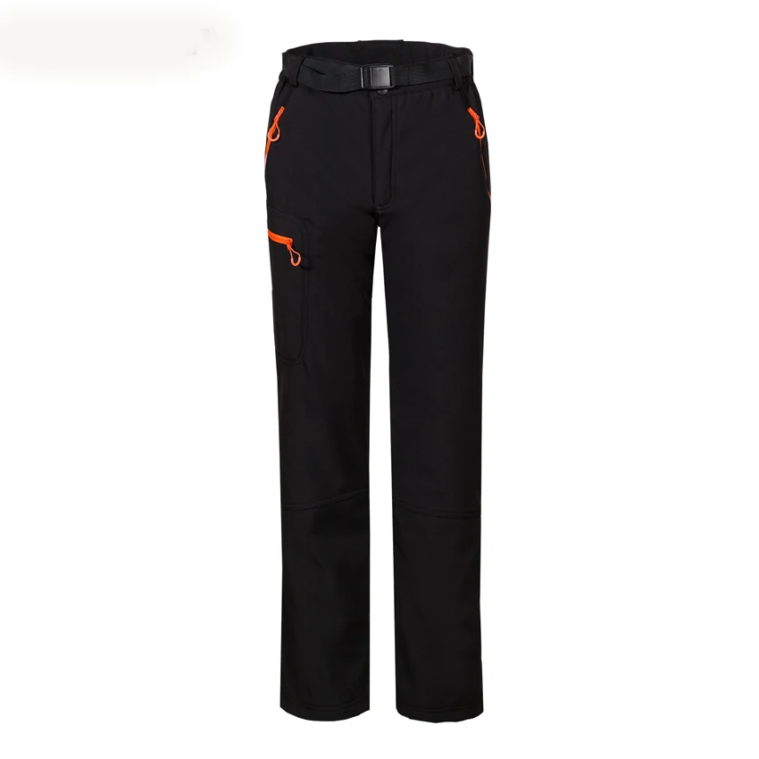 Women Black Orange Mountainskin Женские флисовые брюки из флиса зимние уличные походные треккинговые походные альпинистские лыжные женские термо брюки VB096 - Цвет: Women Black Orange