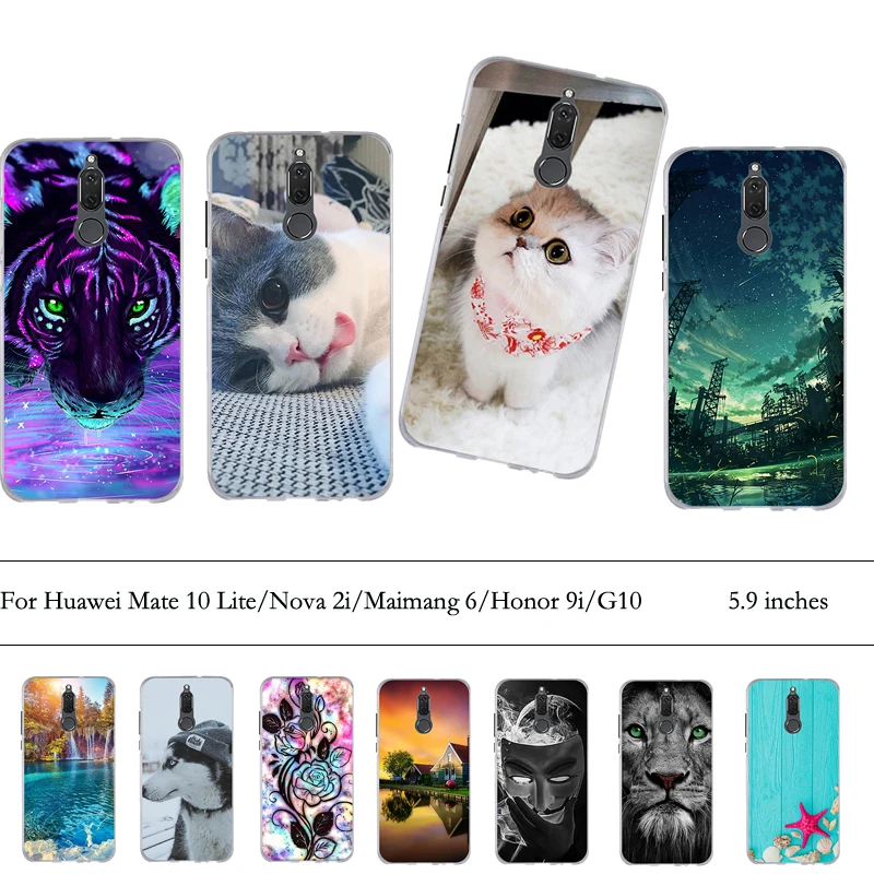 Чехол-бампер для Huawei Mate 10 Lite/Nova 2i/Maimang 6/Honor 9i/G10 мягкий силиконовый чехол из ТПУ Lite |