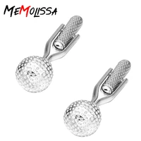 memolissa 3 pairs jewelry brand silvery crystal ball cuff link wholesale buttons high quality shirt cuff links button hot sale