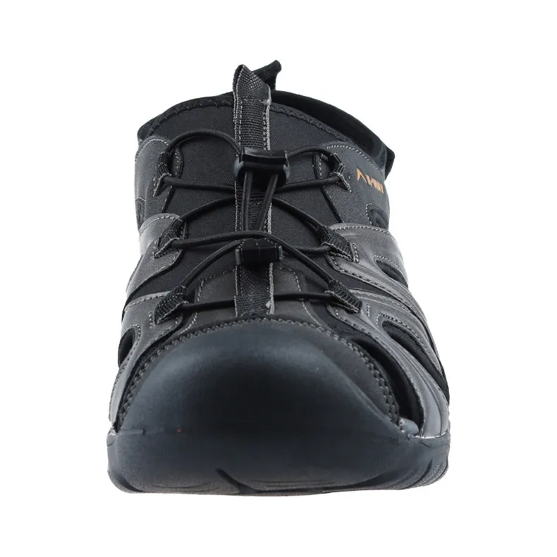 GRITION/мужские кожаные сандалии; сезон лето; прогулочная обувь с закрытым носком; резиновые сандалии-гладиаторы на плоской подошве; удобная мужская пляжная обувь; коллекция года; большие размеры