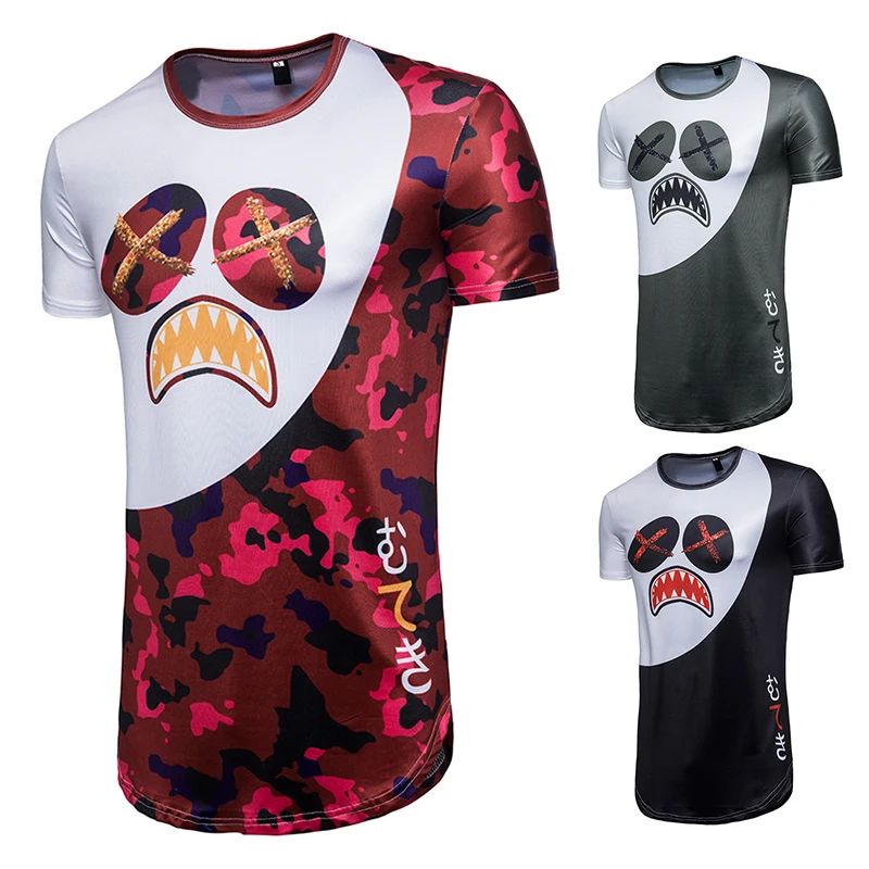 Забавная Мужская футболка с цветными блоками длинная хипстерская