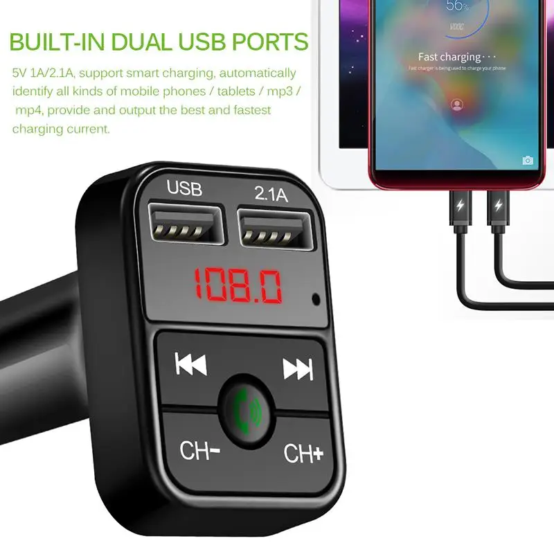Onever автомобильный Bluetooth fm-передатчик беспроводной комплект громкой связи MP3