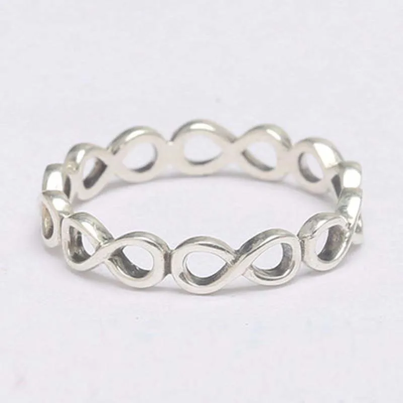 

High Quality Hot Sale Famous Brand Simple Design 925 Real Silver Infinity Ring for Women ANNIVERSARY SALE 2018